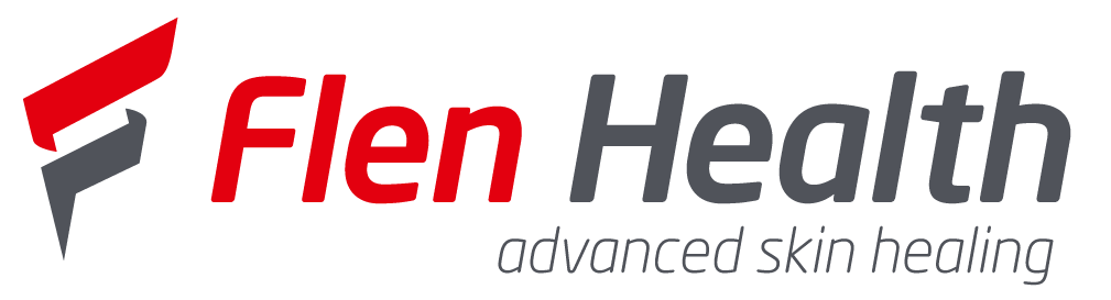 Flen Health logo with baseline CMYK cut